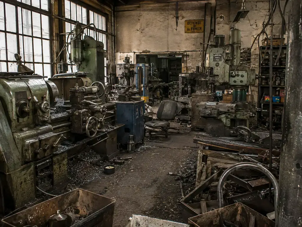 Atelier professionnel encombré à débarrasser à Paris