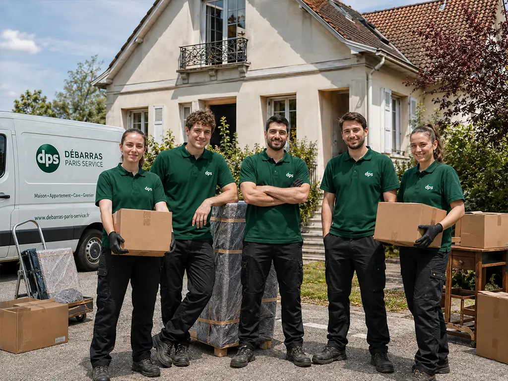 Équipe lors d’un débarras de maison à Paris